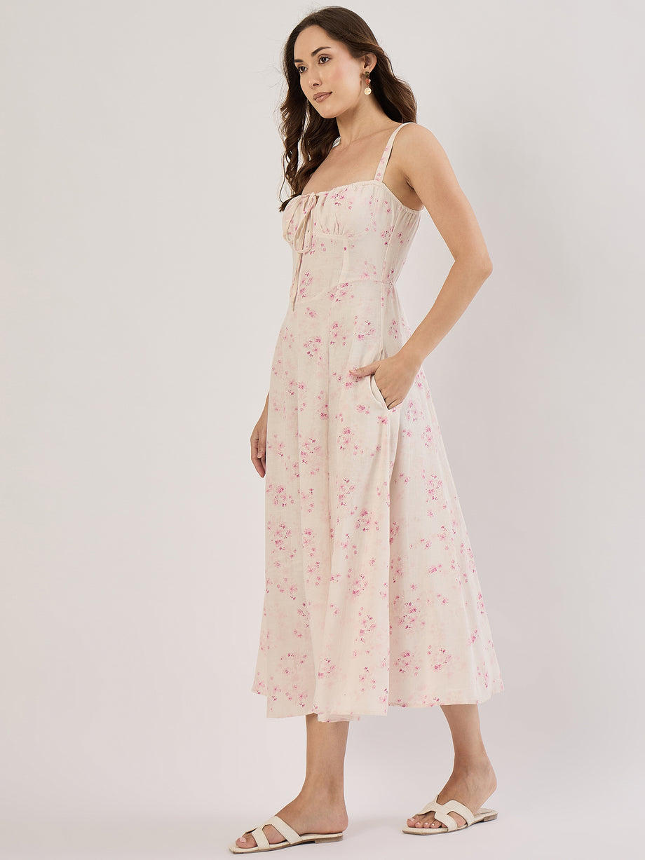 sim and sam linen dress IVORY PINK FLORAL MILKMAID – B.Right Apparel ensuring a clean fit Color:SOFT MINT Women's Tangled Pom Pom
