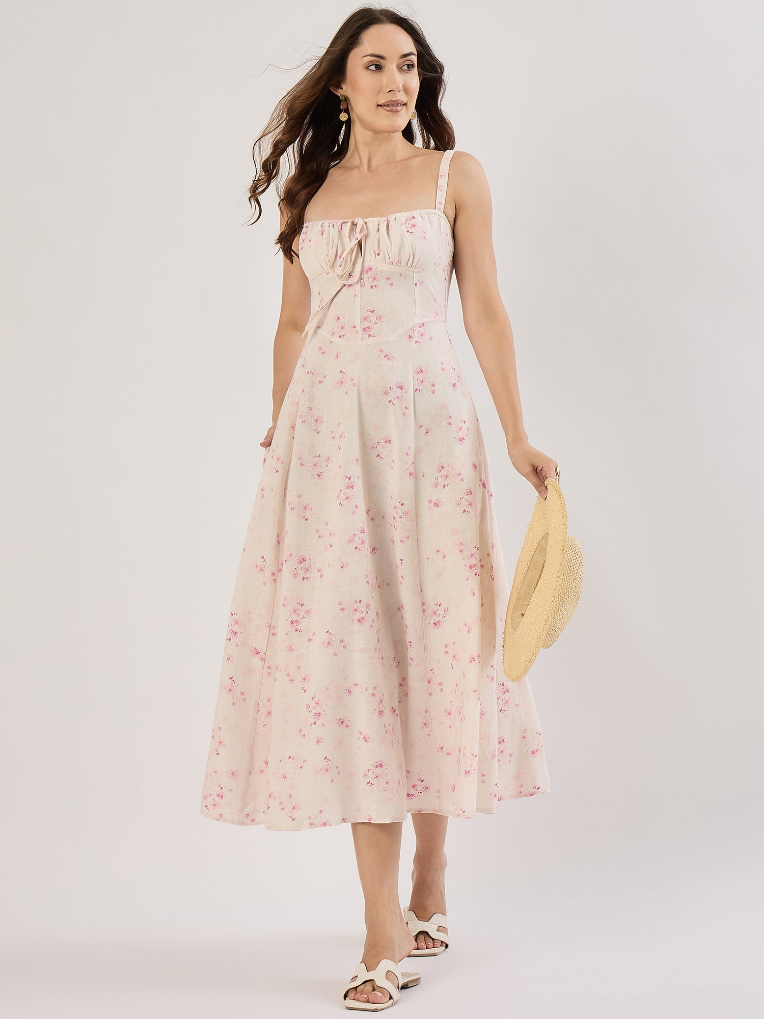 IVORY PINK FLORAL MILKMAID LINEN Sim and Sam IVORY PINK FLORAL MILKMAID LINEN Sim and Sam