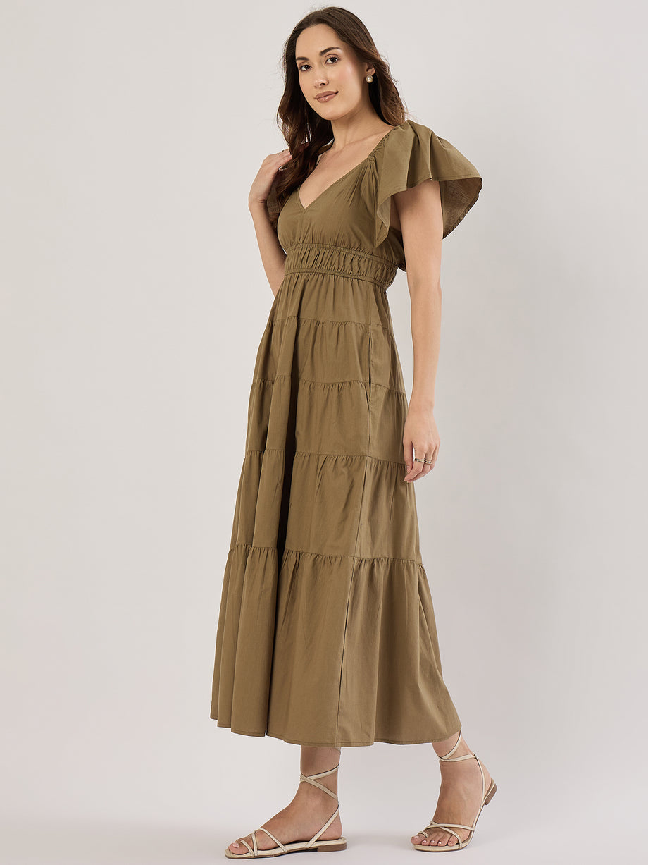 olive green poplin dress Southern Tide Women's Cam Stripe Poplin Dress Green (Size XL) 100% Cotton main image 0