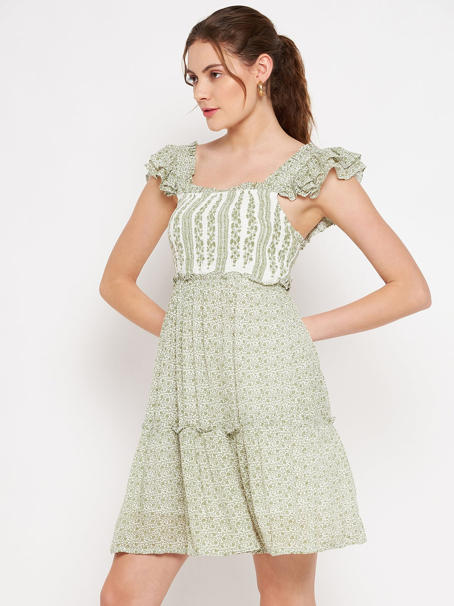 rayon mini dress SAGE/IVORY CRINKLE – Sim and Sam setitem-20332-20606 100% Polyester Size:US 14 W Wedding Dresses Lori Allen