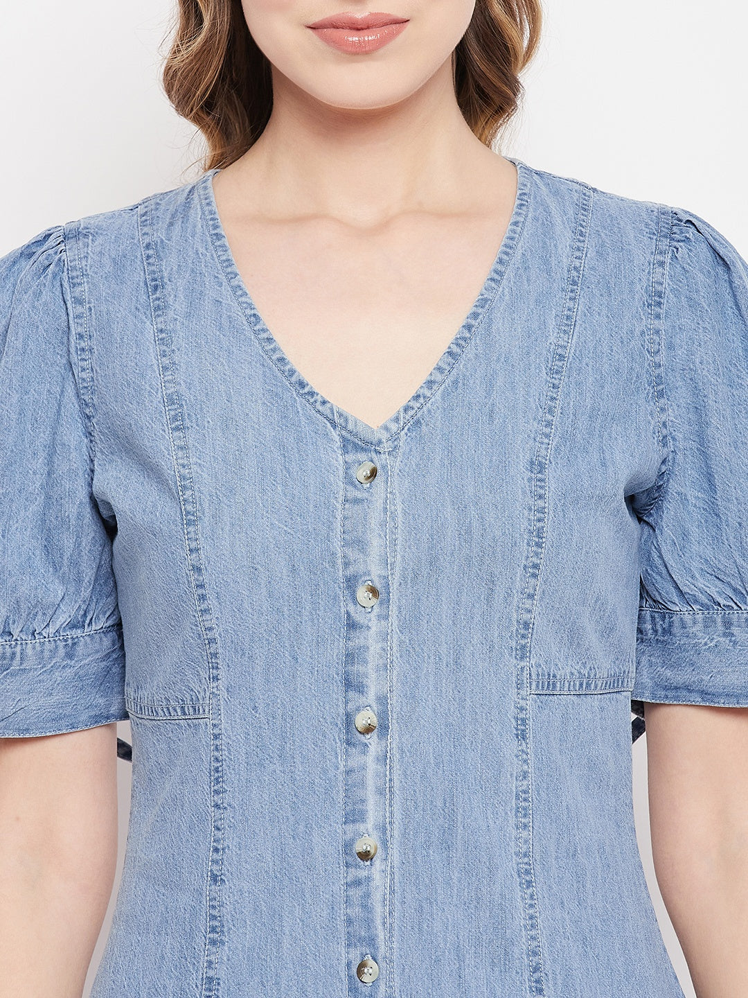 sammi denim mini dress Free People Sammi Denim Mini in Light Combo