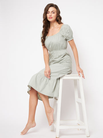sim and sam brown polka dot dress STAUD Laura Linen Dress main image 0